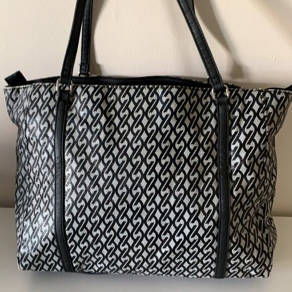 Nine West Jacquard Handbag Black and Gray - Picture 3 of 9